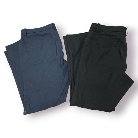 Lot Of 2 Lululemon Commuter Pants Mens 36x32 Blue Black ABC Classic Warpstreme - Picture 1 of 16